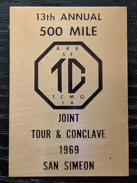 A dash plaque commemorating the 13th conclave in 1970.